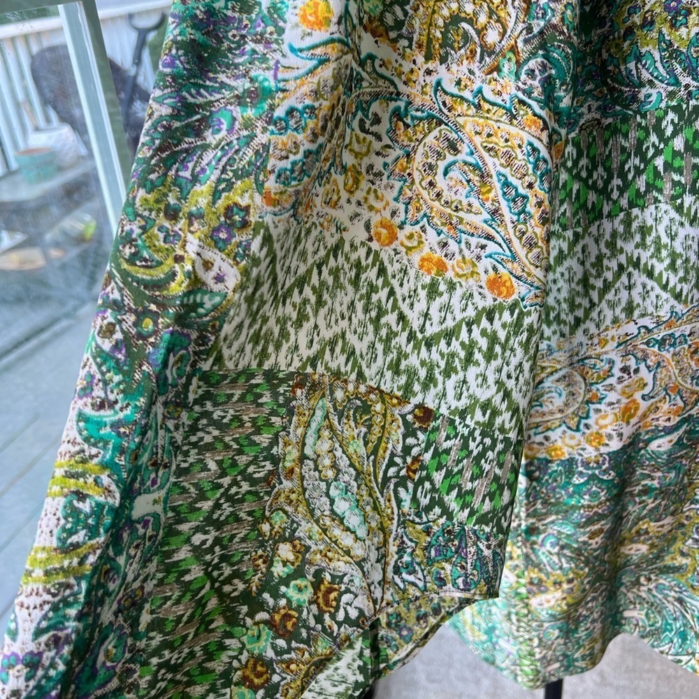 Anthropologie Green Long Sleeve Sundress Silk Kimono Dress NWT - Picture 6 of 14